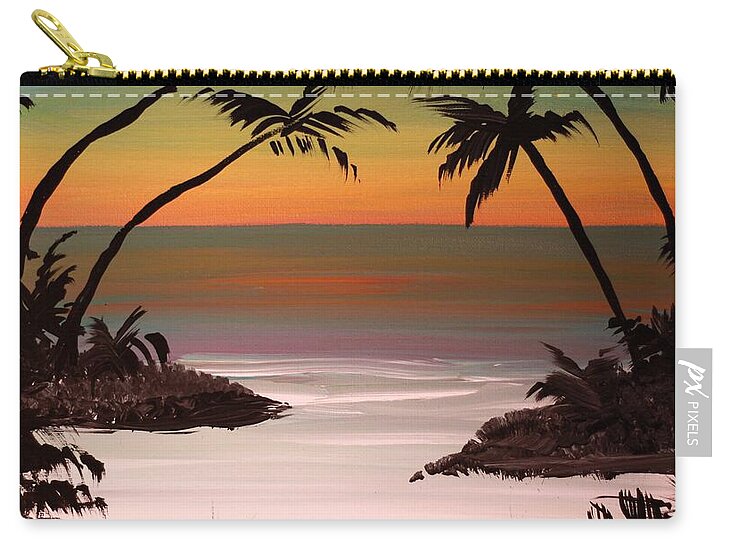 Tropical Sunset Over Calm Waters - Zip Pouch