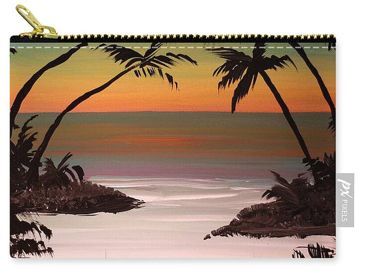 Tropical Sunset Over Calm Waters - Zip Pouch