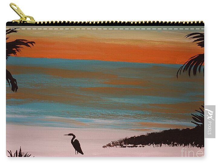 Tropical Sunset Over Serene Beach - Zip Pouch