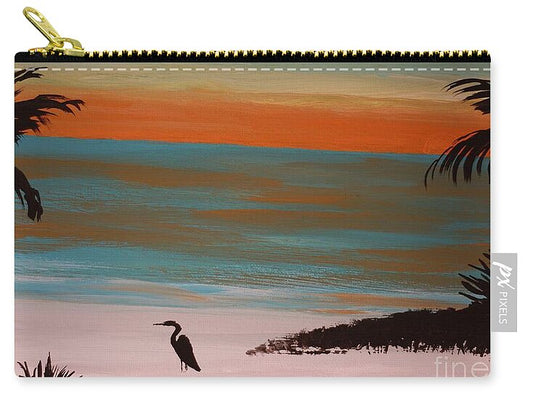 Tropical Sunset Over Serene Beach - Zip Pouch