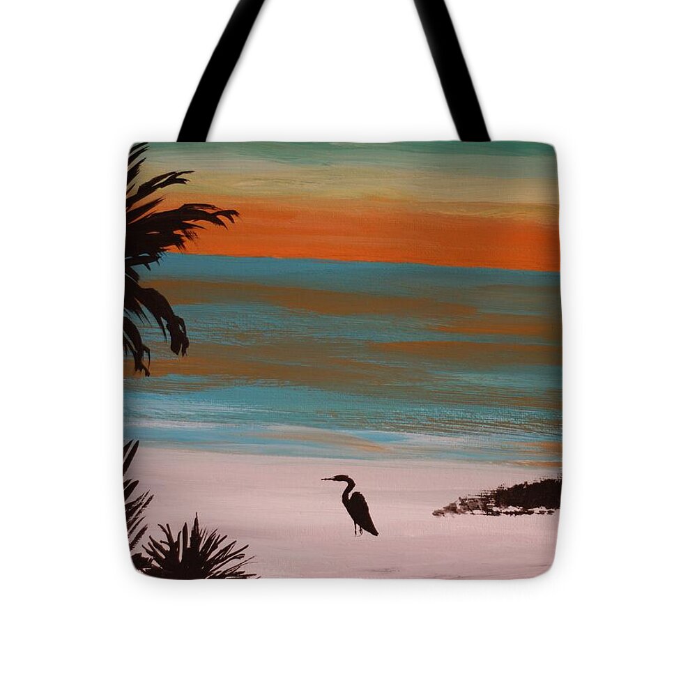 Tropical Sunset Over Serene Beach - Tote Bag