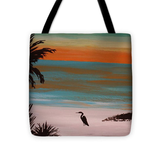 Tropical Sunset Over Serene Beach - Tote Bag