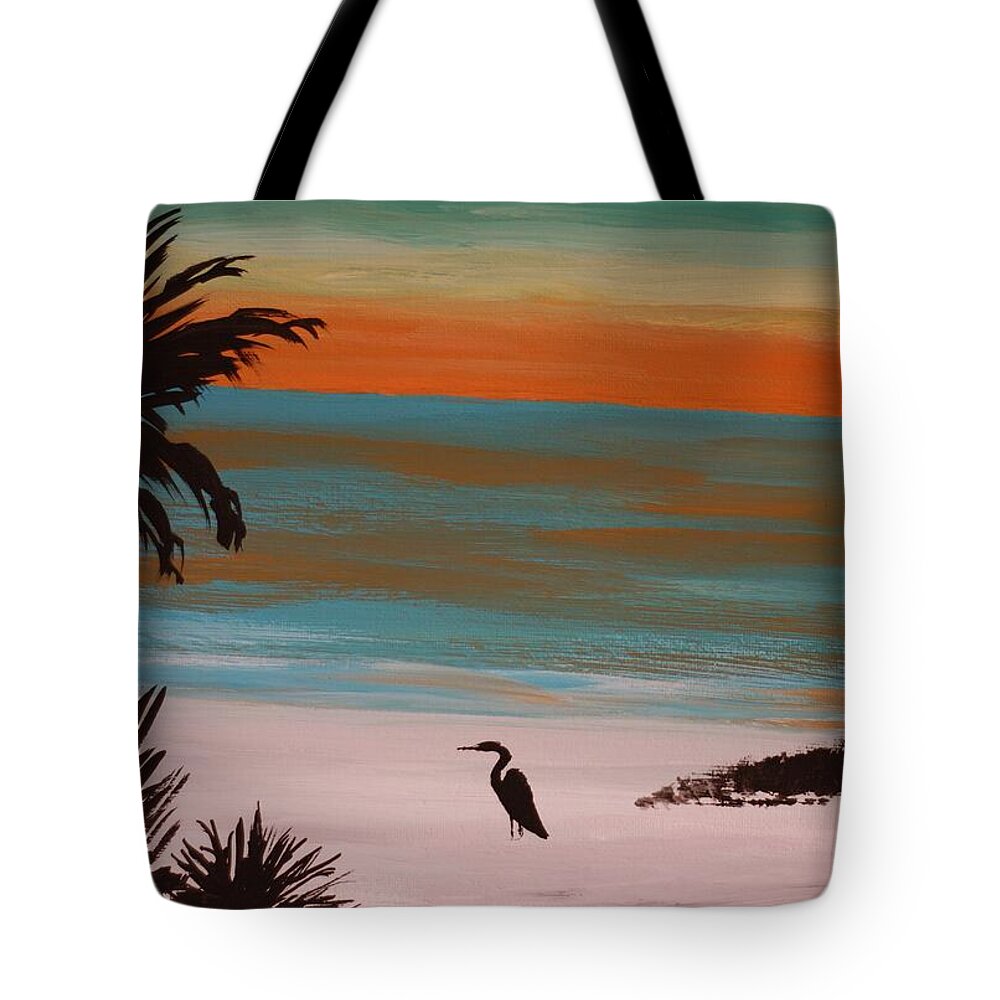 Tropical Sunset Over Serene Beach - Tote Bag