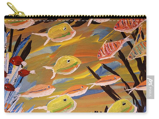 Underwater Colorful Fish Scene - Zip Pouch