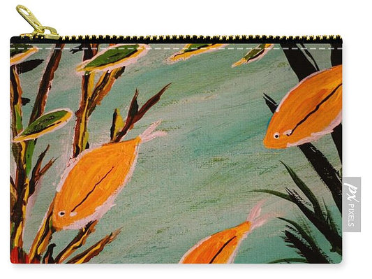 Underwater Scene with Orange Fish - Zip Pouch