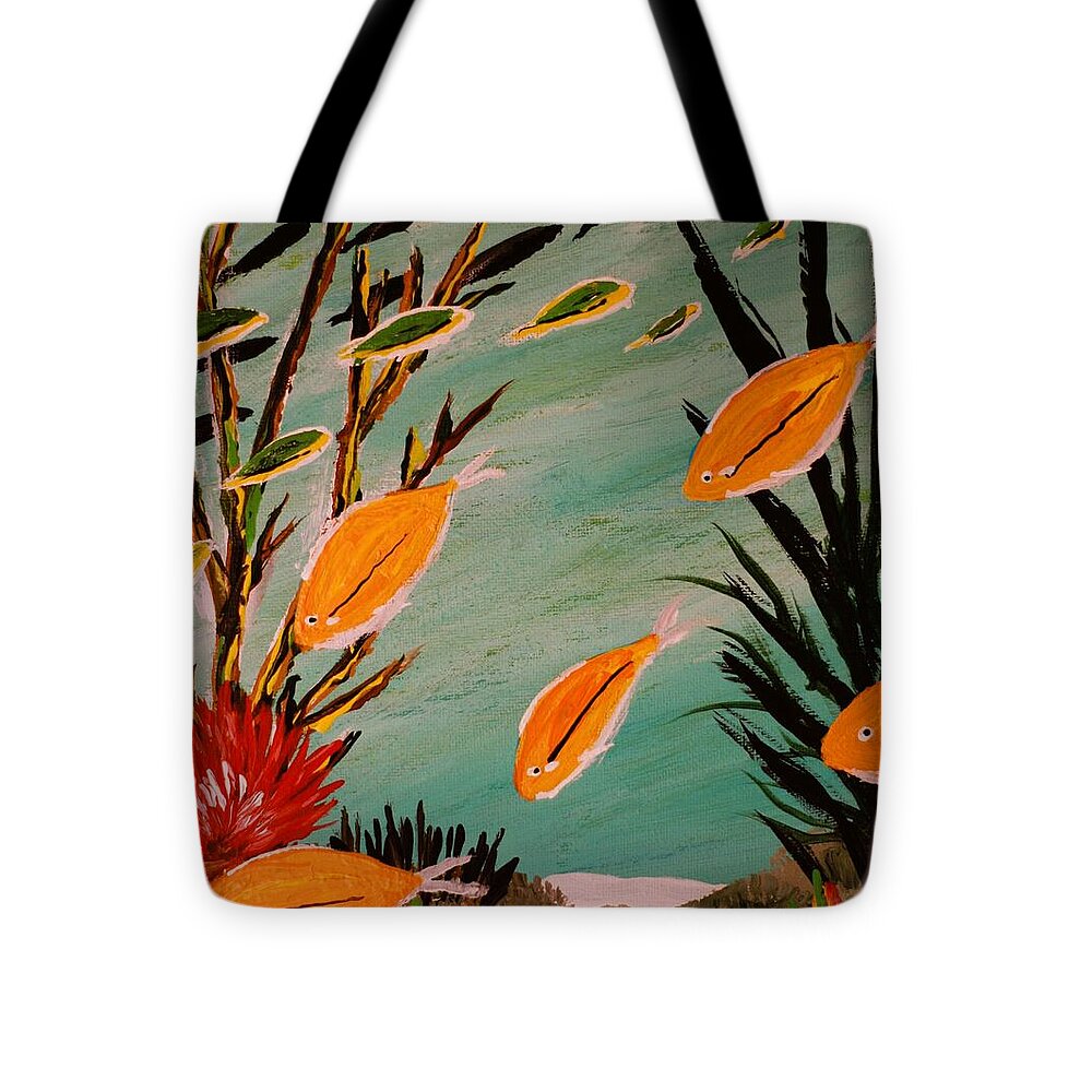 Underwater Scene with Orange Fish - Tote Bag