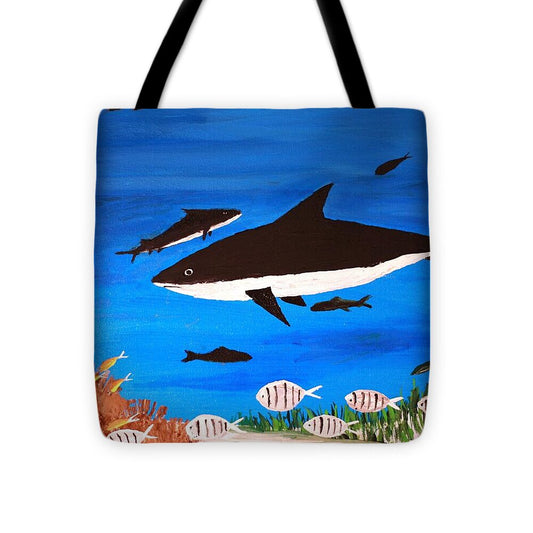 Underwater Shark Scene - Tote Bag