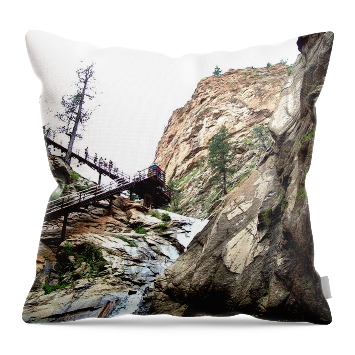 Up the Falls - Throw Pillow