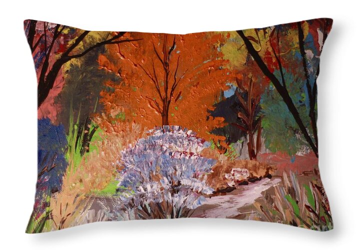 Vibrant Autumn Landscape - Throw Pillow