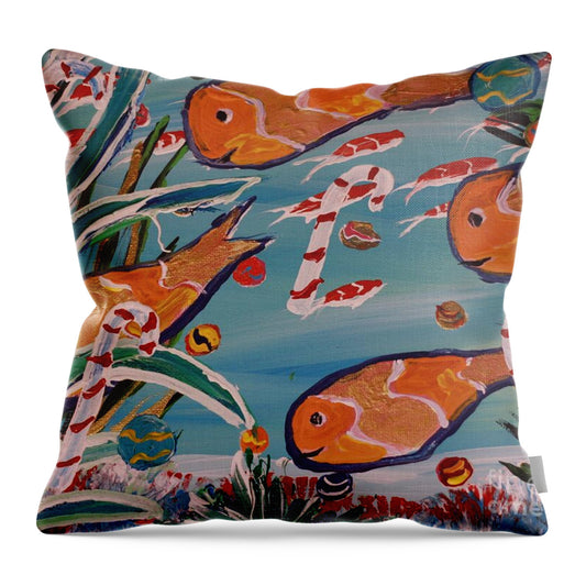 Vibrant Fish Wonderland - Throw Pillow