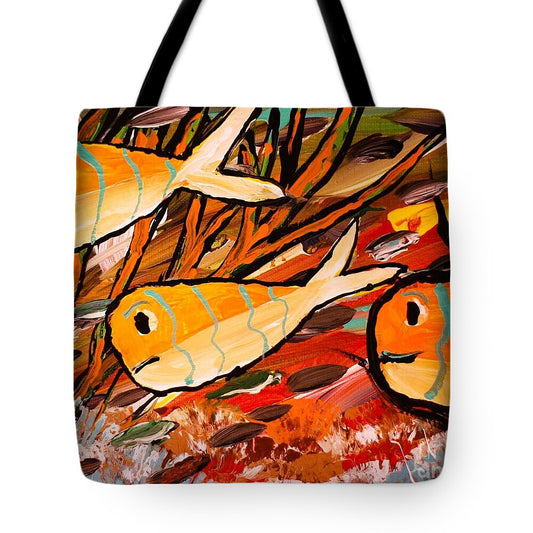 Vibrant Orange Fish Underwater - Tote Bag