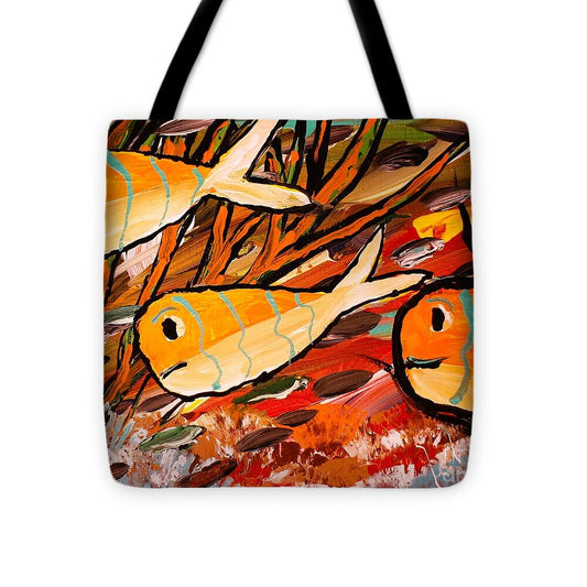 Vibrant Orange Fish Underwater - Tote Bag