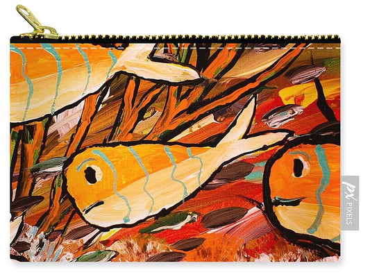 Vibrant Orange Fish Underwater - Zip Pouch