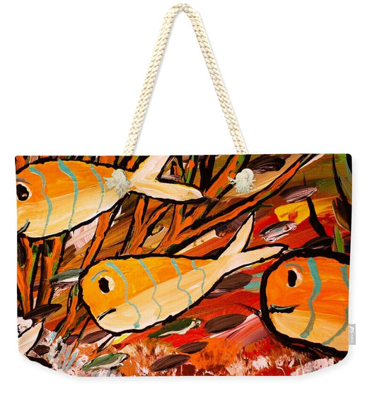 Vibrant Orange Fish Underwater - Weekender Tote Bag