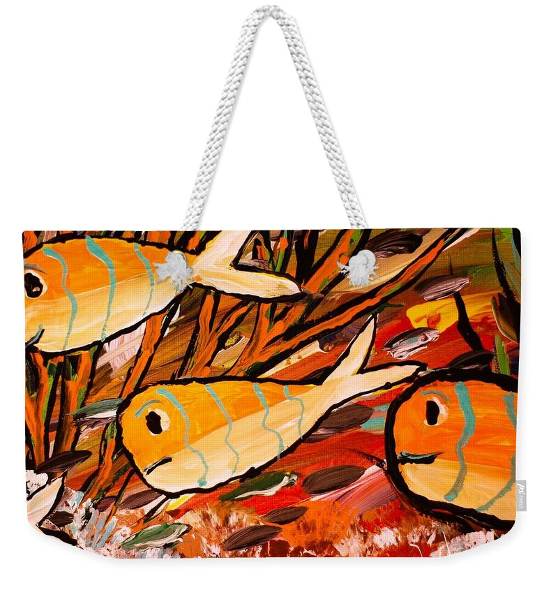 Vibrant Orange Fish Underwater - Weekender Tote Bag