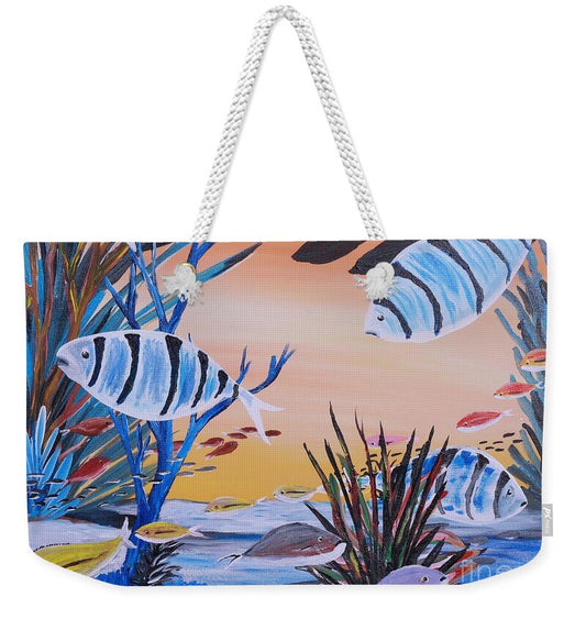 Vibrant Underwater Fish Scene - Weekender Tote Bag