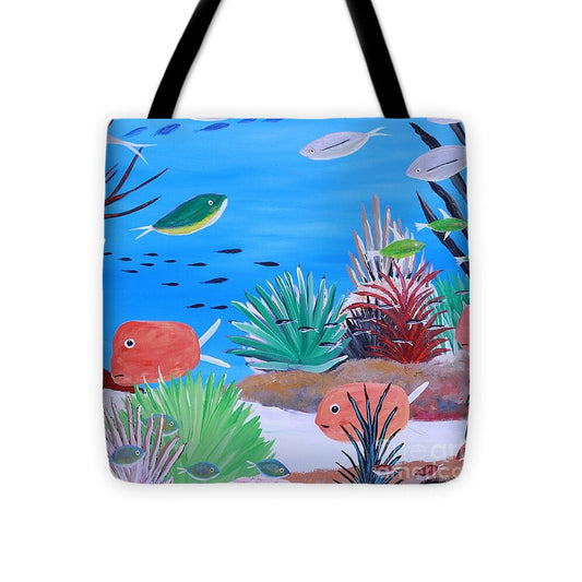 Vibrant Underwater Marine Scene - Tote Bag
